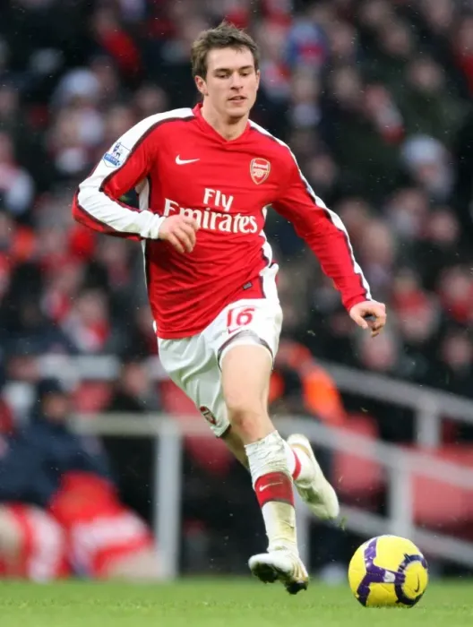 Framed Print : Arsenal's Aaron Ramsey in Tie Against Everton at Emirates Stadium, Barclays Premier League, 9 / 1 / 10