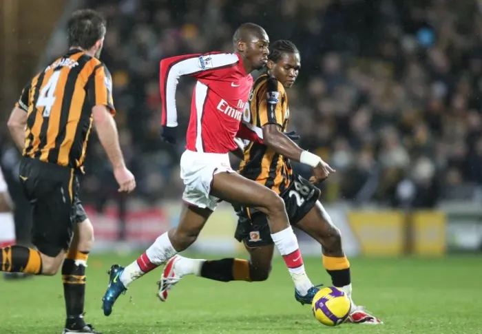 Framed Print : Arsenal's Abou Diaby Scores Twice Against Hull's Manucho: Arsenal 3-1 Hull City, Barclays Premier League, 17 / 01 / 2009 Framed Print : Arsenal's Abou Diaby Scores Twice Against Hull's Manucho: Arsenal 3-1 Hull City, Barclays Premier League, 17 / 01 / 2009