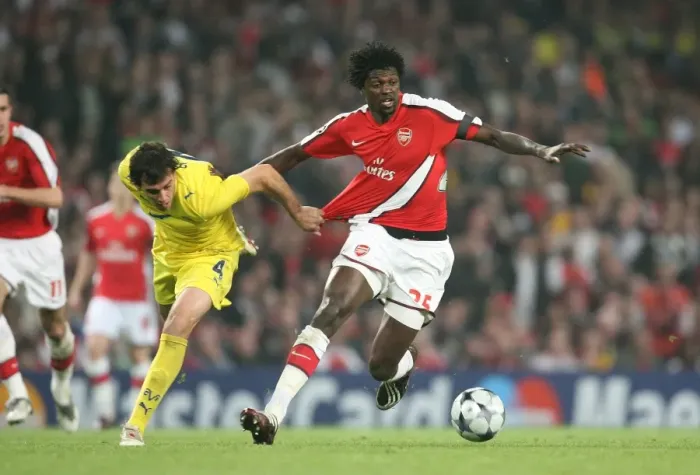 Framed Print : Arsenal's Adebayor Scores Twice: Arsenal Crush Villarreal 3-0 in Champions League Quarterfinals Framed Print : Arsenal's Adebayor Scores Twice: Arsenal Crush Villarreal 3-0 in Champions League Quarterfinals