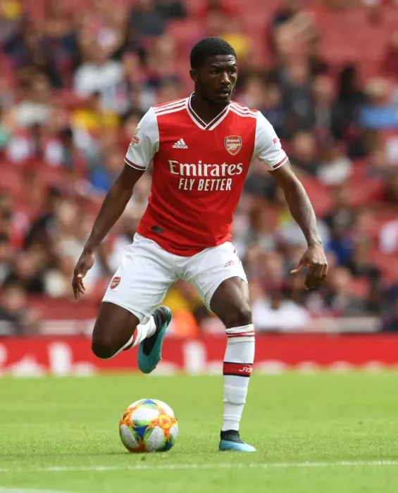 Framed Print : Arsenal's Ainsley Maitland-Niles in Action at 2019 Emirates Cup Against Olympique Lyonnais