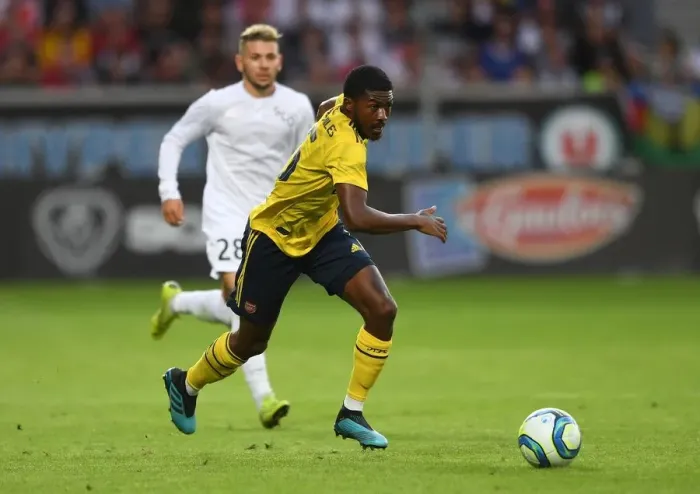 Framed Print : Arsenal's Ainsley Maitland-Niles in Action at Angers Pre-Season Friendly, 2019