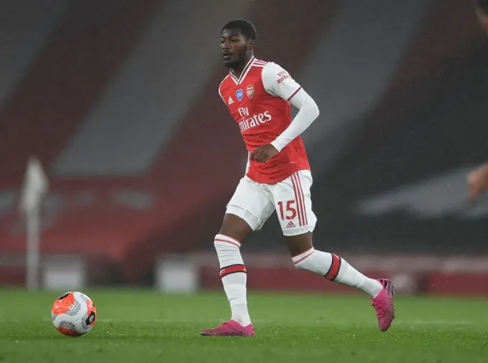Framed Print : Arsenal's Ainsley Maitland-Niles in Action against Leicester City - Premier League 2019-2020