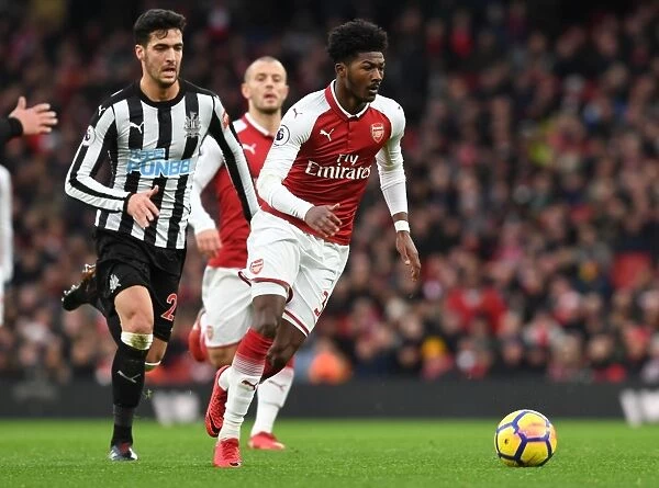 Arsenal's Ainsley Maitland-Niles in Action against Newcastle United (2017-18)