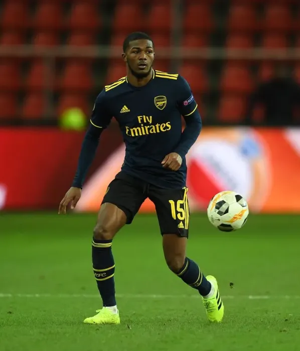 Framed Print : Arsenal's Ainsley Maitland-Niles in Action against Standard Liege in UEFA Europa League Group F