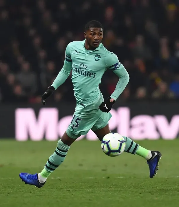 Framed Print : Arsenal's Ainsley Maitland-Niles in Action Against Watford, Premier League 2018-19
