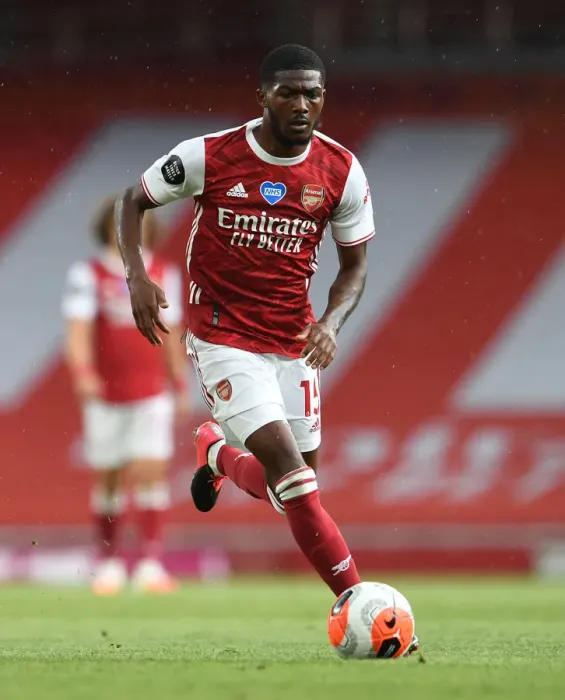 Framed Print : Arsenal's Ainsley Maitland-Niles in Action against Watford in the Premier League (2019-20)