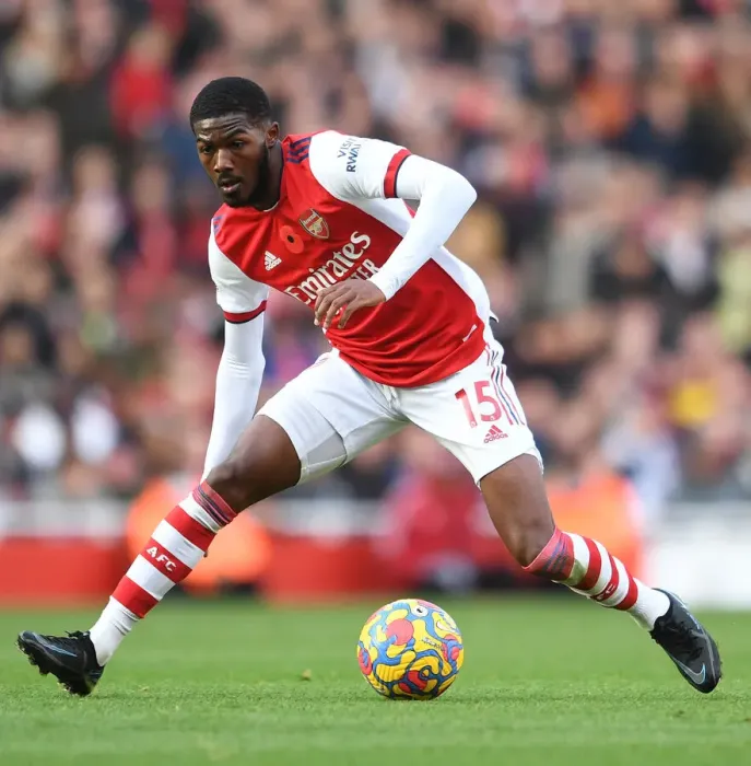 Framed Print : Arsenal's Ainsley Maitland-Niles in Action against Watford - Premier League 2021-22
