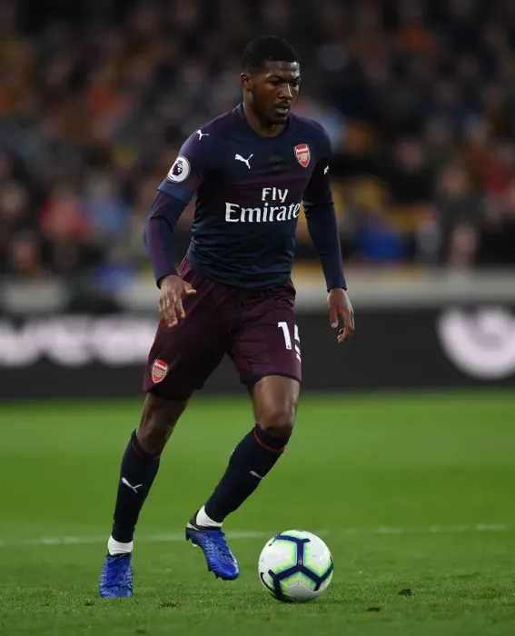 Framed Print : Arsenal's Ainsley Maitland-Niles in Action against Wolverhampton Wanderers, Premier League 2018-19
