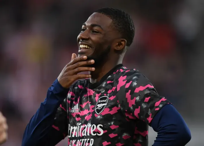 Framed Print : Arsenal's Ainsley Maitland-Niles Before Brentford Clash - 2021-22 Premier League Framed Print : Arsenal's Ainsley Maitland-Niles Before Brentford Clash - 2021-22 Premier League