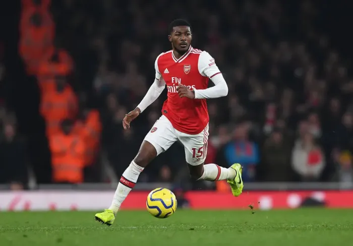 Framed Print : Arsenal's Ainsley Maitland-Niles Faces Manchester United in Premier League Showdown (2019-20) Framed Print : Arsenal's Ainsley Maitland-Niles Faces Manchester United in Premier League Showdown (2019-20)