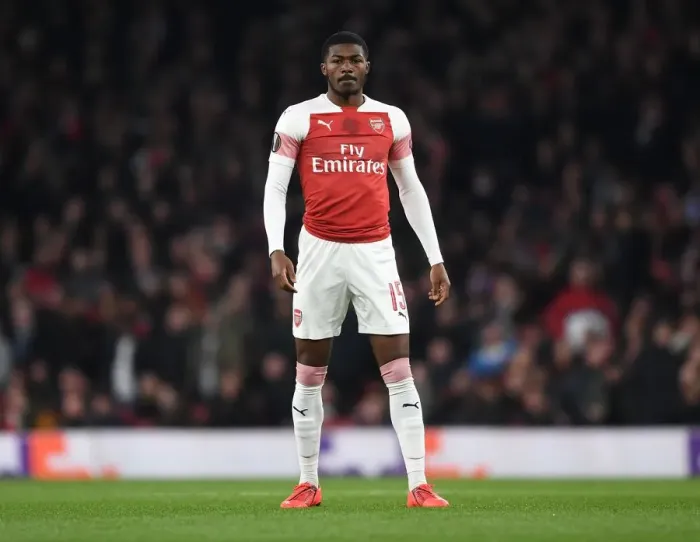 Framed Print : Arsenal's Ainsley Maitland-Niles Faces Off Against S.S.C. Napoli in Europa League Quarterfinals Framed Print : Arsenal's Ainsley Maitland-Niles Faces Off Against S.S.C. Napoli in Europa League Quarterfinals