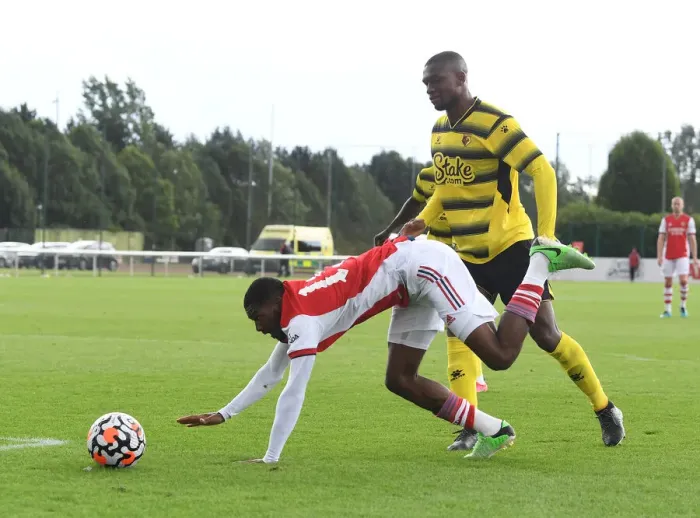 Framed Print : Arsenal's Ainsley Maitland-Niles Shines in Pre-Season Clash Against Watford Framed Print : Arsenal's Ainsley Maitland-Niles Shines in Pre-Season Clash Against Watford