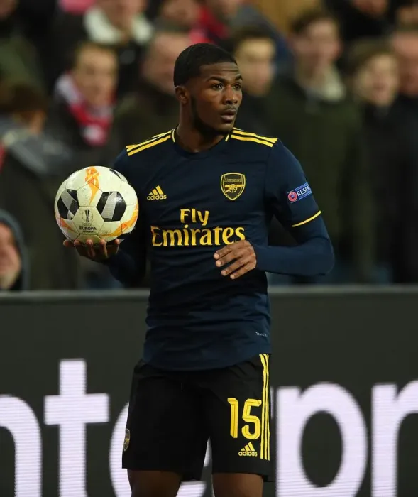Framed Print : Arsenal's Ainsley Maitland-Niles in UEFA Europa League Action against Standard Liege (December 2019)