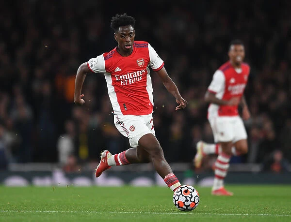 Arsenal's Albert Sambi Lokonga in Action against Aston Villa - Premier League 2021-22