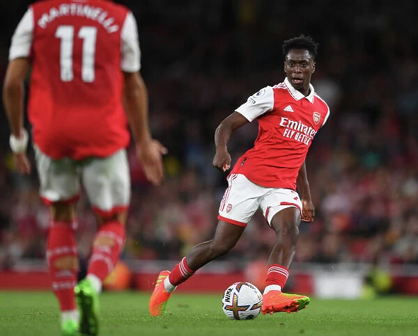 Arsenal's Albert Sambi Lokonga in Action against Aston Villa - Premier League 2022-23