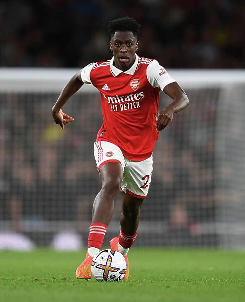 Arsenal's Albert Sambi Lokonga in Action Against Aston Villa - 2022-23 Premier League