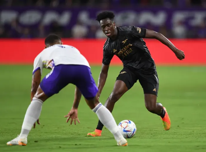Framed Print : Arsenal's Albert Sambi Lokonga in Action against Orlando City SC (2022-23)