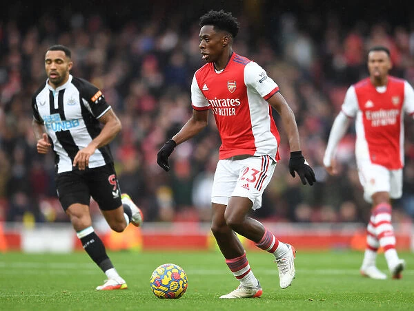 Arsenal's Albert Sambi Lokonga in Action during Premier League Clash against Newcastle United - 2021-22 Season