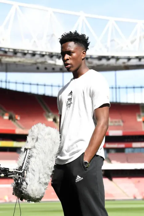 Framed Print : Arsenal's Albert Sambi Lokonga Pre-Match Interview: Arsenal vs Norwich City, 2021-22 Premier League Framed Print : Arsenal's Albert Sambi Lokonga Pre-Match Interview: Arsenal vs Norwich City, 2021-22 Premier League