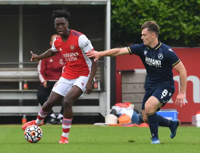 Framed Print : Arsenal's Albert Sambi Lokonga Shines in Pre-Season Match Against Millwall Framed Print : Arsenal's Albert Sambi Lokonga Shines in Pre-Season Match Against Millwall