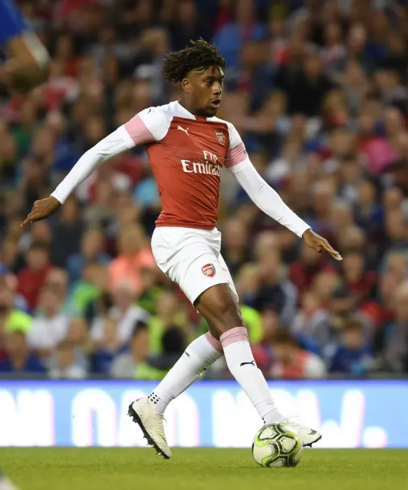 Framed Print : Arsenal's Alex Iwobi in Action against Chelsea in 2018 International Champions Cup, Dublin Framed Print : Arsenal's Alex Iwobi in Action against Chelsea in 2018 International Champions Cup, Dublin