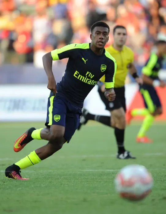 Framed Print : Arsenal's Alex Iwobi in Action against Chivas during 2016 Pre-Season Friendly Framed Print : Arsenal's Alex Iwobi in Action against Chivas during 2016 Pre-Season Friendly