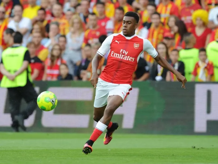 Framed Print : Arsenal's Alex Iwobi in Action during Lens Pre-Season Friendly, 2016