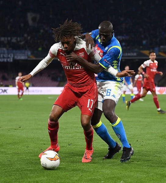 Arsenal's Alex Iwobi Clashes with Napoli's Kalidou Koulibaly in Europa League Quarterfinal