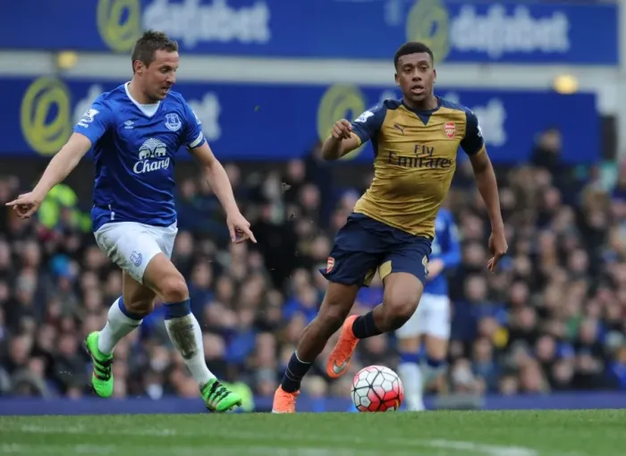 Framed Print : Arsenal's Alex Iwobi vs. Everton's Phil Jagielka: Intense Face-Off in Premier League Clash Framed Print : Arsenal's Alex Iwobi vs. Everton's Phil Jagielka: Intense Face-Off in Premier League Clash