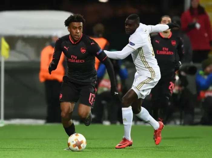 Framed Print : Arsenal's Alex Iwobi vs. Ken Sema: A Europa League Battle Framed Print : Arsenal's Alex Iwobi vs. Ken Sema: A Europa League Battle