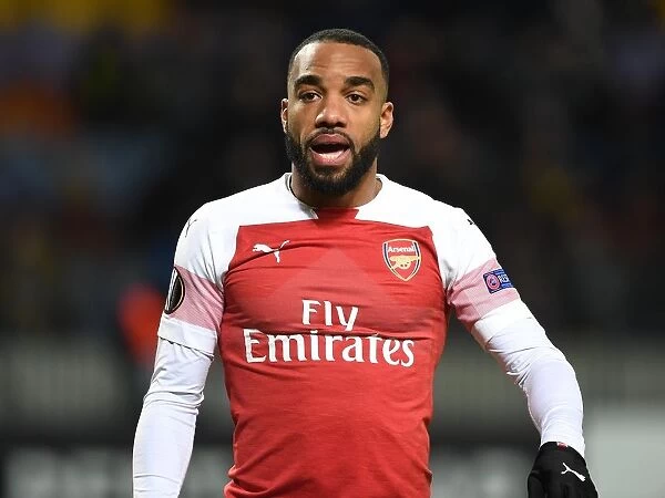 Arsenal's Alex Lacazette in Action against BATE Borisov in UEFA Europa League Round of 32 First Leg