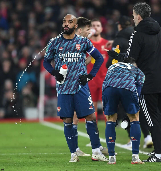 Arsenal's Alex Lacazette in Carabao Cup Semi-Final Clash against Liverpool