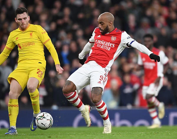 Arsenal's Alex Lacazette in Carabao Cup Semi-Final Clash against Liverpool