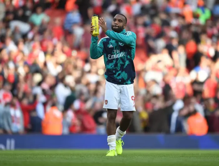 Framed Print : Arsenal's Alex Lacazette Celebrates with Fans after Derby Win vs. Tottenham, 2019-20 Premier League