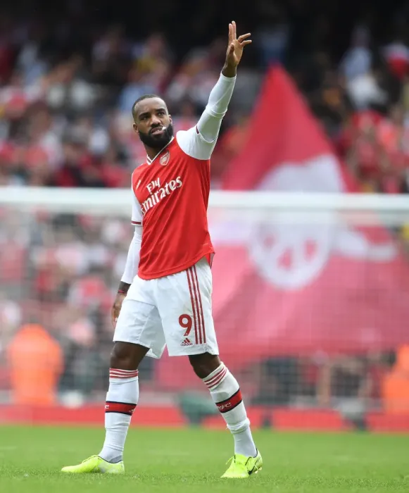 Framed Print : Arsenal's Alex Lacazette Celebrates with Fans after Victory over Burnley