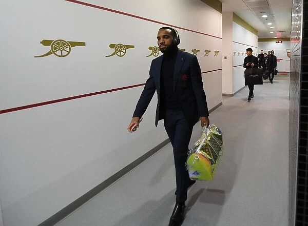 Arsenal's Alex Lacazette in the Changing Room Before Arsenal v Stade Rennais - UEFA Europa League Round of 16 Second Leg