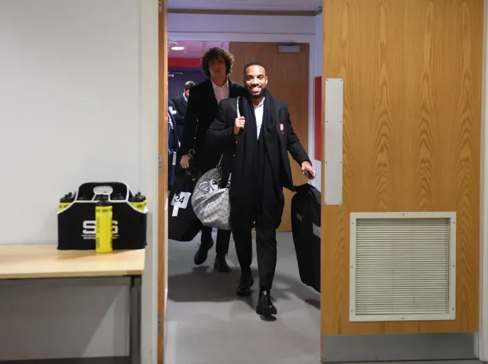 Framed Print : Arsenal's Alex Lacazette in the Changing Room Before Arsenal v Chelsea (2019-20)