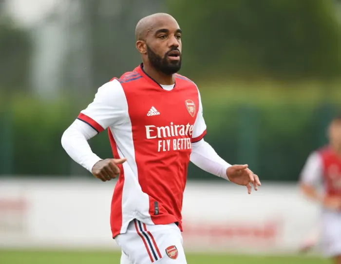 Framed Print : Arsenal's Alex Lacazette in Pre-Season Form: Arsenal vs Millwall (2021-22)