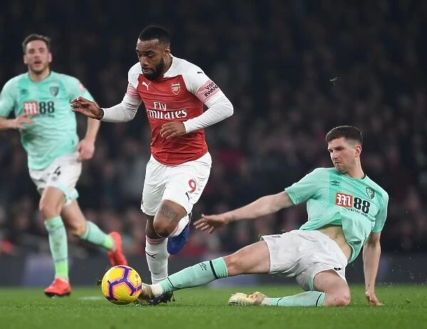 Arsenal's Alex Lacazette Scores Past Bournemouth's Chris Mepham - Premier League 2018-19