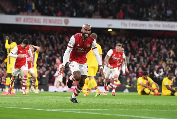 Framed Print : Arsenal's Alex Lacazette Scores Second Goal Against Crystal Palace in 2021-22 Premier League Framed Print : Arsenal's Alex Lacazette Scores Second Goal Against Crystal Palace in 2021-22 Premier League