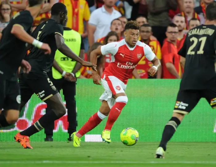 Framed Print : Arsenal's Alex Oxlade-Chamberlain in Action during Lens Pre-Season Friendly, 2016