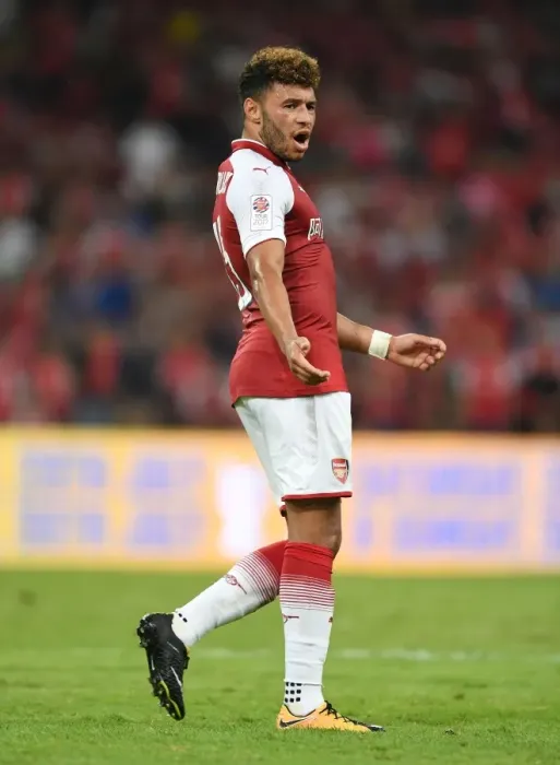 Framed Print : Arsenal's Alex Oxlade-Chamberlain Goes Head-to-Head with Chelsea in Beijing Pre-Season Clash Framed Print : Arsenal's Alex Oxlade-Chamberlain Goes Head-to-Head with Chelsea in Beijing Pre-Season Clash