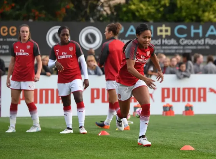 Framed Print : Arsenal's Alex Scott Prepares for Battle: Arsenal Ladies vs Everton Ladies Pre-Season Friendly Framed Print : Arsenal's Alex Scott Prepares for Battle: Arsenal Ladies vs Everton Ladies Pre-Season Friendly
