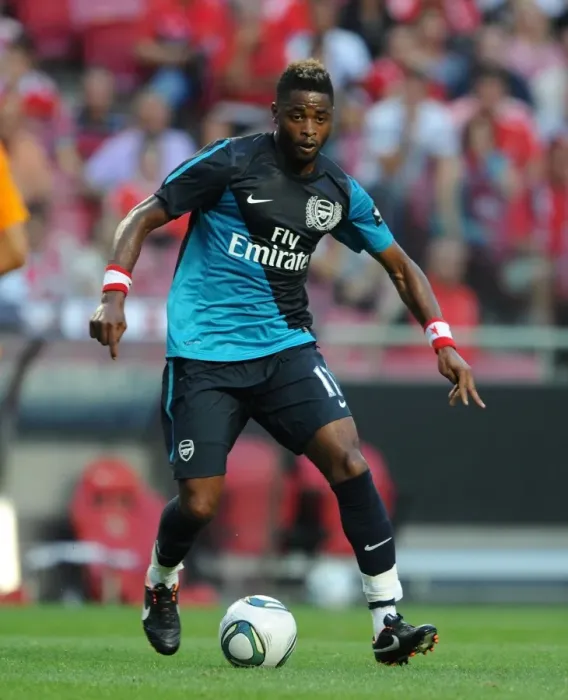 Framed Print : Arsenal's Alex Song in Action against Benfica during 2011-12 Pre-Season Friendly in Lisbon