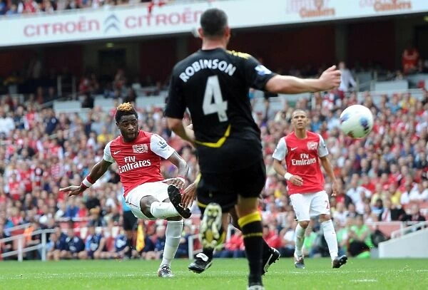 Arsenal's Alex Song Celebrates Third Goal: Arsenal 3-0 Bolton Wanderers, Premier League, Emirates Stadium (2011)