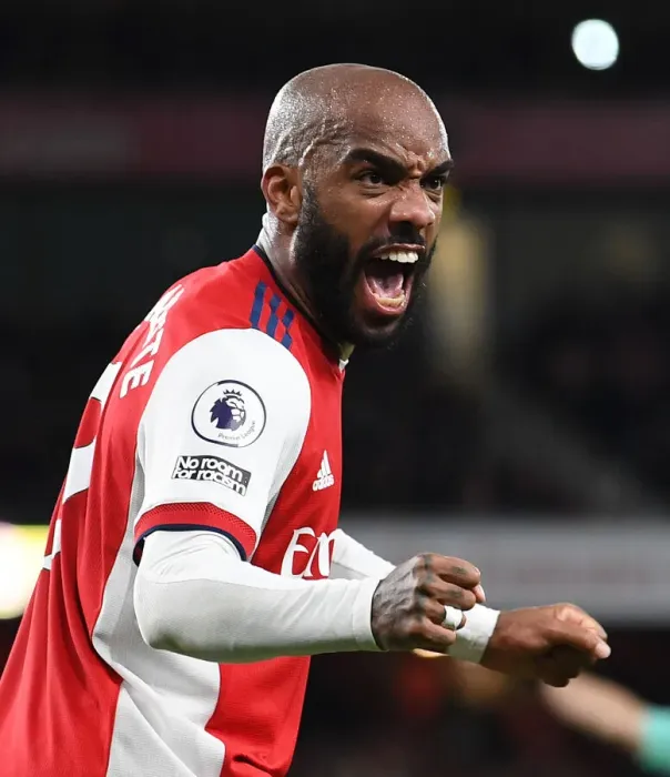 Framed Print : Arsenal's Alexandre Lacazette in Action against Aston Villa in the 2021-22 Premier League