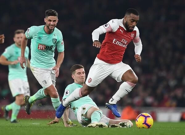 Arsenal's Alexandre Lacazette Breaks Through Bournemouth's Defense