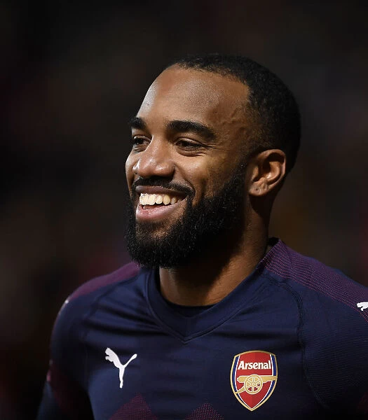 Arsenal's Alexandre Lacazette in FA Cup Action against Blackpool