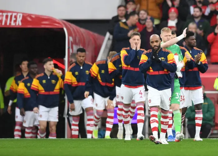 Framed Print : Arsenal's Alexandre Lacazette Leads Team Out vs Southampton (Premier League, December 2021)