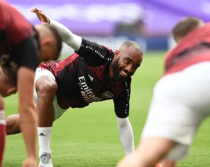 Framed Print : Arsenal's Alexandre Lacazette Prepares for Empty FA Cup Final Against Chelsea